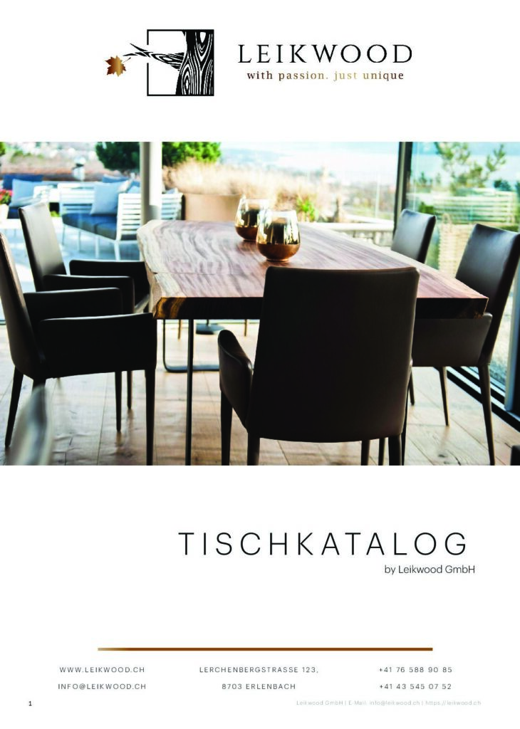 Titelseite Tischkatalog
